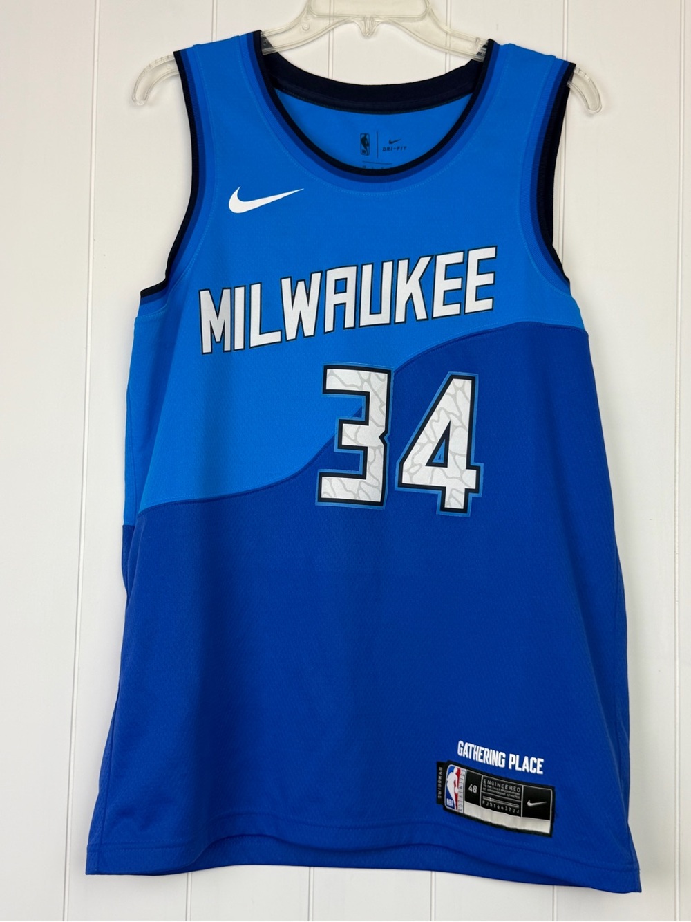 Nike Giannis Antetokounmpo Milwaukee Bucks Blue City Edition Swingman Jersey